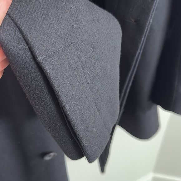 RARE ZARA BLACK TAG Wool Coat with hood Sz XL - Picture 6 of 8